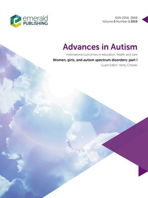 cover image of Advances in Autism, Volume 5, Number 1
